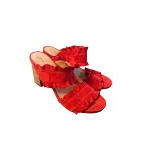 Free People Red Ruffle Heels